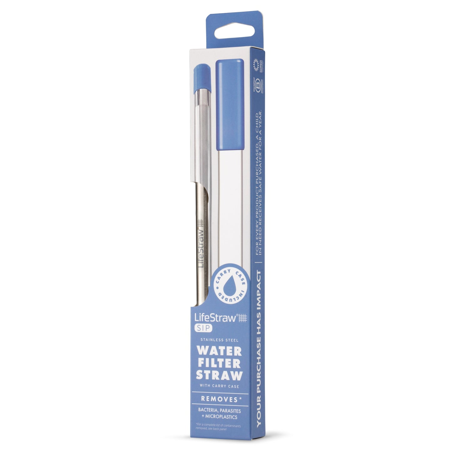 LifeStraw - Sip Reusable Stainless-Steel Water Filter Straw